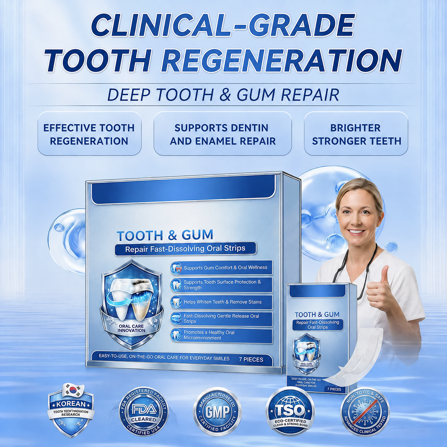 🦷 Fast-Dissolving Tooth & Gum Care Oral Strips – Daily Oral Wellness Support✨